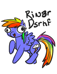 Size: 695x900 | Tagged: safe, artist:aphexangel, rainbow dash, pony, g4, derp, female, solo