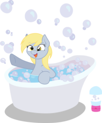 Size: 812x983 | Tagged: safe, artist:whitelightningbolt, derpy hooves, pegasus, pony, g4, bath, bathtub, bubble, female, mare, simple background, solo, transparent background