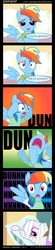 Size: 1800x8150 | Tagged: safe, artist:tehjadeh, rainbow dash, g4, alternate hairstyle, comic, egghead, hilarious in hindsight, manebow sparkle