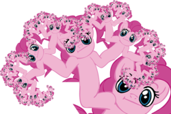 Size: 1200x800 | Tagged: safe, pinkie pie, earth pony, fish, pony, salmon, g4, :i, cyriak, female, fractal, looking at you, mare, not salmon, recursion, shrug, shrugpony, simple background, this isn't even my final form, transparent background, trypophobia, wat, what has magic done, what has science done, xk-class end-of-the-world scenario