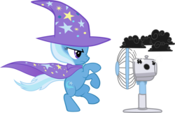 Size: 2640x1714 | Tagged: safe, artist:kurokaji11, trixie, pony, unicorn, g4, cloud, fan, female, filly, lightning, mare, simple background, solo, stormcloud, transparent background