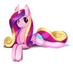 Size: 787x715 | Tagged: safe, artist:ende26, princess cadance, pony, g4, female, prone, simple background, solo, transparent background