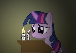 Size: 1920x1348 | Tagged: safe, artist:bcrich40, twilight sparkle, g4, candle, quill