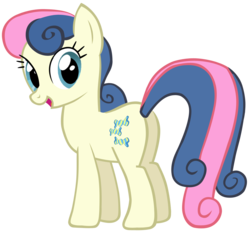 Size: 1200x1148 | Tagged: safe, artist:tritebristle, bon bon, sweetie drops, earth pony, pony, g4, bon butt, butt, female, hooves, mare, open mouth, plot, simple background, solo, transparent background, vector