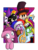 Size: 657x854 | Tagged: safe, artist:sweet-candy-girl, pinkie pie, rotom, g4, crossover, dimentio, fawful, kirby (series), mario & luigi, marx, peacock (skullgirls), pinkamena diane pie, pokémon, skullgirls, super mario, super paper mario