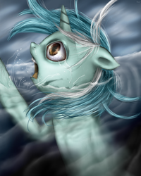 Size: 800x1000 | Tagged: safe, artist:klalaskaxd, lyra heartstrings, pony, unicorn, g4, drowning, female, mare, solo