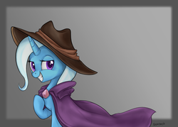 Size: 1232x880 | Tagged: safe, artist:mn27, trixie, pony, unicorn, g4, female, grin, hat, mare, smiling, solo