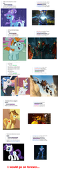 Size: 900x2693 | Tagged: safe, artist:taibu-chan, braeburn, fancypants, prince blueblood, rarity, snips, trixie, g4, bionicle, coincidence, gali, jaller, lego, makuta teridax, nokama, pohatu, voice actors