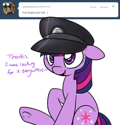 Size: 650x675 | Tagged: safe, twilight sparkle, ask filly twilight, g4, filly, hat