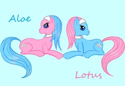 Size: 936x648 | Tagged: safe, artist:fireecho, aloe, lotus blossom, g4, spa twins