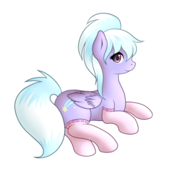 Size: 750x750 | Tagged: safe, artist:marikaefer, cloudchaser, pegasus, pony, ask flitter and cloudchaser, g4, clothes, female, prone, simple background, socks, solo, source in the description, transparent background