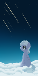 Size: 500x1000 | Tagged: dead source, safe, artist:marikaefer, cloudchaser, pegasus, pony, g4, female, filly, shooting star, sky, solo