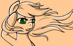 Size: 900x560 | Tagged: safe, artist:marikaefer, applejack, earth pony, pony, g4, female, loose hair, solo