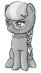 Size: 375x675 | Tagged: safe, artist:marikaefer, silver spoon, earth pony, pony, g4, female, glasses, simple background, solo, white background