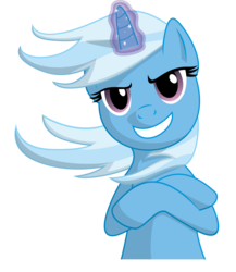 Size: 7576x8727 | Tagged: safe, artist:mysteriouskaos, trixie, g4, absurd resolution, grin, simple background, transparent background, vector, windswept mane