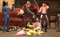 Size: 1600x1000 | Tagged: safe, artist:ragepanddemoman, fluttershy, g4, crossover, gmod, team fortress 2