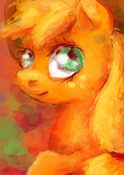 Size: 3508x4961 | Tagged: safe, artist:miss-straydoll, applejack, earth pony, pony, g4, bust, female, profile, solo