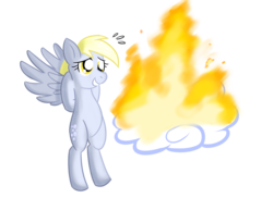 Size: 1650x1275 | Tagged: safe, artist:zanezandell, derpy hooves, pegasus, pony, g4, cloud, epic fail, fail, female, fire, how, i just don't know what went wrong, mare