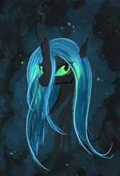 Size: 900x1321 | Tagged: safe, artist:shelldragon, queen chrysalis, changeling, changeling queen, g4, crown, female, jewelry, regalia