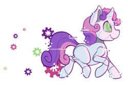 Size: 1200x800 | Tagged: safe, artist:tigs, sweetie belle, pony, robot, unicorn, g4, blank flank, female, filly, foal, hooves, horn, simple background, smiling, solo, sweetie bot, transparent background