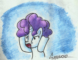 Size: 800x618 | Tagged: safe, artist:gachucho, rarity, pony, g4, afro, alternate hairstyle, messy mane, solo