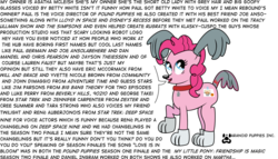 Size: 900x515 | Tagged: safe, artist:paranoidpuppiesinc, pinkie pie, g4, cosplay, fourth wall destruction, pound puppies, rebound mcleish, text