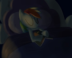 Size: 3100x2500 | Tagged: safe, artist:frostmusic, rainbow dash, g4, book, high res, sleeping