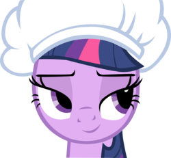 Size: 1280x1181 | Tagged: safe, artist:leslers, twilight sparkle, pony, unicorn, g4, bedroom eyes, chef's hat, female, hat, mare, simple background, solo, transparent background, unicorn twilight