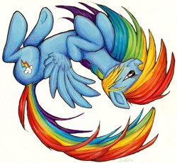 Size: 2723x2508 | Tagged: safe, artist:thesolitarysandpiper, rainbow dash, g4, high res, traditional art
