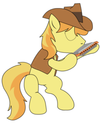 Size: 1900x2400 | Tagged: safe, artist:sonicratchet, braeburn, earth pony, pony, g4, harmonica, male, musical instrument, simple background, solo, stallion, transparent background