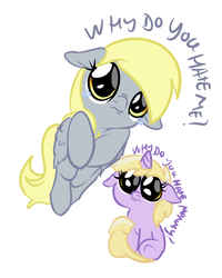 Size: 650x811 | Tagged: safe, artist:getanacocunttheysaid, derpy hooves, dinky hooves, g4, :c, crying, cute, derpabetes, dinkabetes, equestria's best mother, eyes, feels, puppy dog eyes, sad, text, underp, woobie
