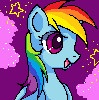 Size: 99x100 | Tagged: safe, artist:jacky-bunny, rainbow dash, g4, pixel art, smiling