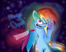 Size: 1500x1200 | Tagged: safe, artist:extradan, artist:extrart, rainbow dash, g4, duo, glowing hooves, mage