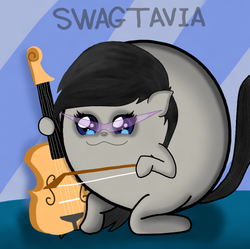 Size: 498x497 | Tagged: safe, artist:extradan, artist:extrart, octavia melody, cat, g4, cello, chubbie, female, musical instrument, solo, swag