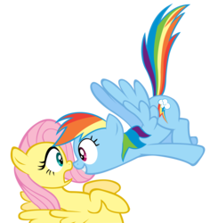 Size: 4000x4240 | Tagged: safe, artist:da-gunman, fluttershy, rainbow dash, g4, simple background, transparent background, vector