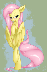 Size: 504x773 | Tagged: safe, artist:sharpy, fluttershy, pegasus, pony, g4, adorasexy, bedroom eyes, bipedal, blushing, cute, female, sexy, shyabetes, solo, stupid sexy fluttershy