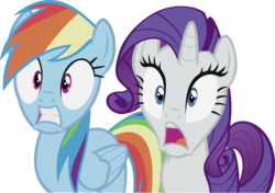 Size: 12038x8488 | Tagged: safe, artist:drweb70, rainbow dash, rarity, a canterlot wedding, g4, my little pony: friendship is magic, absurd resolution, duo, simple background, transparent background, vector