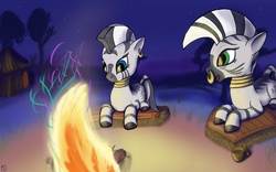 Size: 3840x2400 | Tagged: safe, artist:roadsleadme, zecora, oc, zebra, g4, filly, high res