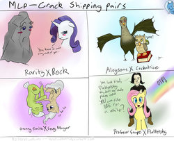 Size: 1024x832 | Tagged: safe, artist:hereticalrants, fluttershy, granny smith, mayor mare, owlowiscious, rarity, tom, trixie, cockatrice, human, pony, g4, cargo ship, crack shipping, gerontophilia, mayorsmith, owltrice, rockcon, severus snape, ship:raritom, shipper on deck, shipping, snapeshy