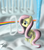 Size: 4000x4569 | Tagged: safe, artist:jarkey11, fluttershy, rainbow dash, pegasus, pony, g4, absurd resolution, butt, cloud, cloudsdale, duo, female, folded wings, looking at something, mare, on a cloud, plot, rainbow trail, solo focus, standing, three quarter view, wings