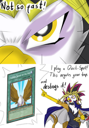 Size: 1276x1820 | Tagged: safe, artist:repliesfromgilda, gilda, griffon, anthro, g4, cosplay, yami yugi, yu-gi-oh!, yugi muto