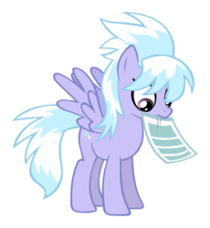 Size: 1233x1342 | Tagged: safe, artist:bakabrony, cloudchaser, pegasus, pony, g4, .svg available, female, leaflet, mare, mouth hold, note, paper, reading, simple background, svg, transparent background, vector