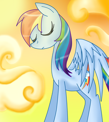 Size: 900x1000 | Tagged: safe, artist:kaiilu, rainbow dash, pegasus, pony, g4, eyes closed, female, solo