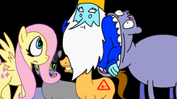 Size: 639x358 | Tagged: safe, artist:myk friedman, fluttershy, g4, adventure time, crossover, male