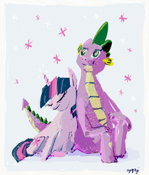 Size: 1021x1200 | Tagged: safe, artist:cutebrows, spike, twilight sparkle, g4, adult spike, female, male, older, ship:twispike, shipping, straight