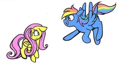 Size: 700x393 | Tagged: safe, artist:owlygem, fluttershy, rainbow dash, g4