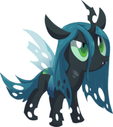 Size: 708x799 | Tagged: source needed, safe, artist:frozenspots, queen chrysalis, changeling, changeling queen, nymph, g4, female, green eyes, simple background, transparent background, transparent wings, wings