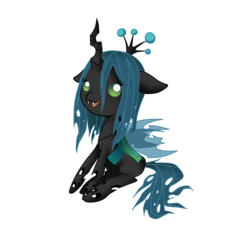 Size: 1613x1660 | Tagged: source needed, safe, artist:mondlichtkatze, queen chrysalis, changeling, changeling queen, nymph, g4, female, simple background, solo, transparent background