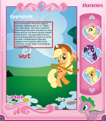 Size: 703x802 | Tagged: safe, edit, applejack, g4, boomerang (tv channel), fake, text, they just didn't care, you had one job