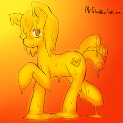 Size: 1200x1200 | Tagged: safe, artist:fatcakes, food pony, original species, 30 minute art challenge, macaroni and cheese, ponified